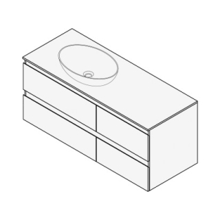 Unterbau FOGO 120 x 50 x 45-55 cm