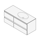 Unterbau FOGO 120 x 50 x 45-55 cm