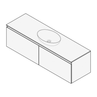 Unterbau FOGO 150 x 45 x 45-55 cm