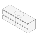 Unterbau FOGO 150 x 50 x 45-55 cm
