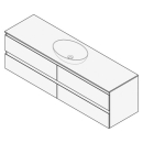 Unterbau FOGO 160 x 50 x 45-55 cm