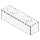 Unterbau FOGO 160 x 45 x 45-55 cm