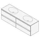 Unterbau FOGO 160 x 50 x 45-55 cm