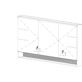Nischenrückwand SCANA zu Spiegelschrank, bis 180 cm