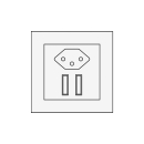 USB Spiegelschrank Steckdose mit 2 USB-Anschlüssen in