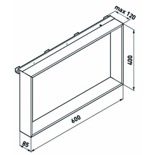 Ablage z. Glasbefestigung quer schwarz, für 6-10mm Glasstärke 40 X 60 CM 45107302