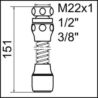 CASCADE® SLC® Strahlregler mit Hahnschlauch & Kugelgelenk M22X1 70075698