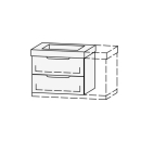 Unterbau Vanity Keramik Mirina 76-95 x 50-55 x 35-50 cm