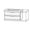 Unterbau Vanity Keramik Mirina 96-131 x 50-55 x 35-50 cm