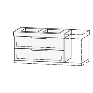 Unterbau Vanity Keramik Mirina 96-131 x 50-55 x 35-50 cm