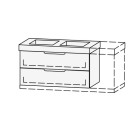 Unterbau Vanity Keramik Mirina 96-131 x 50-55 x 35-50 cm