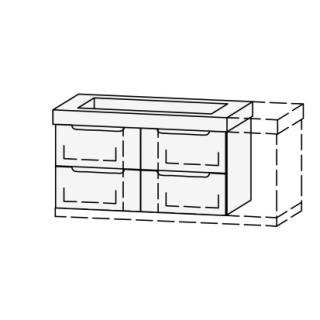 Unterbau Vanity Keramik Mirina 96-125 x 50-55 x 35-50 cm