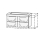 Unterbau Vanity Keramik Mirina 96-125 x 50-55 x 35-50 cm