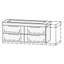 Unterbau Vanity Keramik Mirina 126-156 x 50-55 x 35-50 cm