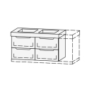 Unterbau Vanity Keramik Mirina 96-125 x 50-55 x 35-50 cm