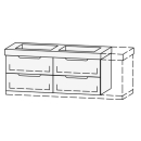 Unterbau Vanity Keramik Mirina 126-156 x 50-55 x 35-50 cm