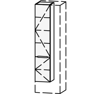 Hochschrank Vanity Keramik Mirina 30-50 x 135-182.8 x 20-45 cm