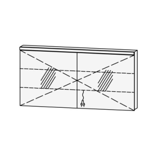 Spiegelschrank Vanity Cubo 2 140 x 73.2 x 14.1 cm