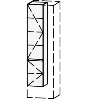 Hochschrank Vanity Zoe 30-50 x 160-182.8 x 20-45 cm
