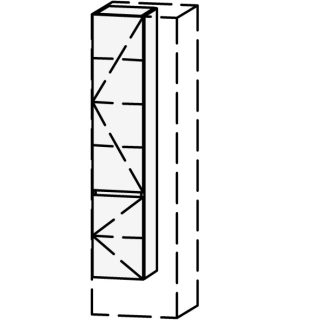 Hochschrank Vanity Zoe 30-50 x 160-182.8 x 20-45 cm