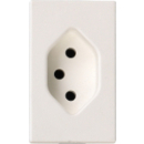 Zargensteckdose, seitlich links, weiss