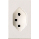 Zargensteckdose, seitlich rechts, weiss