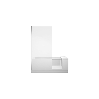 Badewanne Duravit Shower + Bath, Nischenversion, Glas links