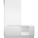 Badewanne Duravit Shower + Bath, Nischenversion, Glas links