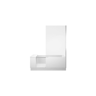 Badewanne Duravit Shower + Bath, Nischenversion, Glas rechts