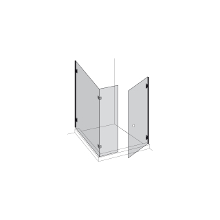 Eckkabine Atelier 90 TSS, bis 90 x 90 cm, rechts