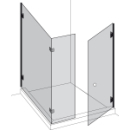 Eckkabine Atelier 90 TSS, bis 90 x 90 cm, rechts