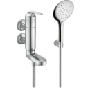 Bademischer, vertikal, Warmwasser oben