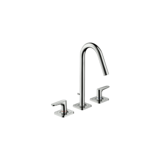 Dreilochbatterie, A 135 mm, Rosetten eckig, Ablaufventil