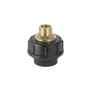 Verschraubung Geberit PE mit Messingnippel