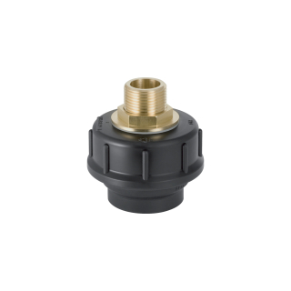 Verschraubung Geberit PE mit Messingnippel