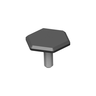 Stellschraube Standard M8 - Höhe 25 mm<br>Tellerdicke 3 mm Polypropylen (6-AZR025)