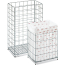 Papierkorb Edelstahl 32 x 22 cm, Höhe 43 cm