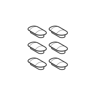 Gummipuffer Set für AquaClean Mera<br>4 Stück für Sitzring, 2 Stück für Deckel<br>(243.219.00.1)