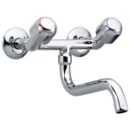 Wandbatt. 1/2", Auslauf unten, A 265 mm, o/Racc.